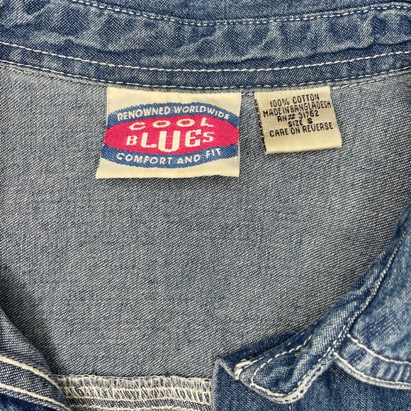 Vintage Embroidered Floral Denim Shirt - Size Small (Fits Medium/Large) - Picture 5 of 5